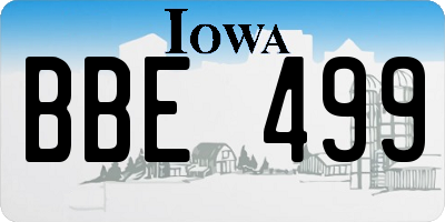 IA license plate BBE499