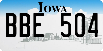 IA license plate BBE504