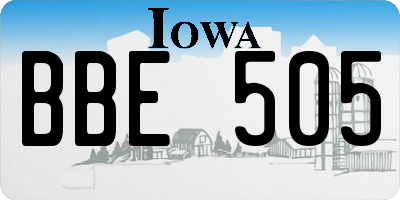 IA license plate BBE505