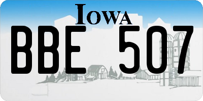 IA license plate BBE507
