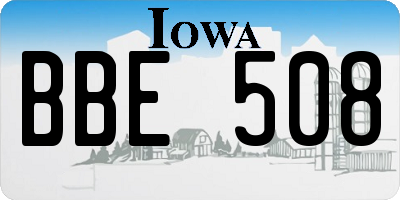 IA license plate BBE508