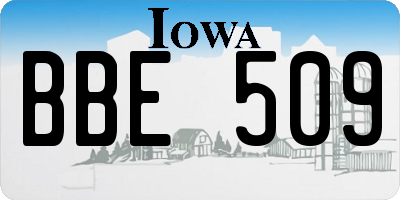 IA license plate BBE509