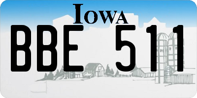 IA license plate BBE511