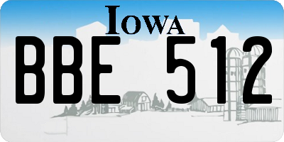 IA license plate BBE512