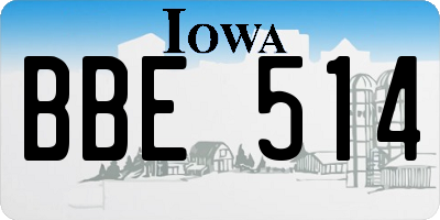 IA license plate BBE514