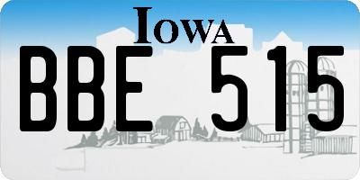 IA license plate BBE515