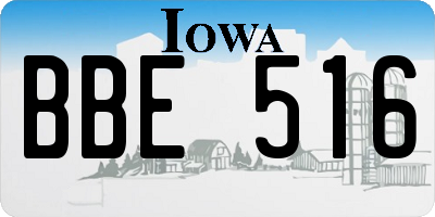 IA license plate BBE516