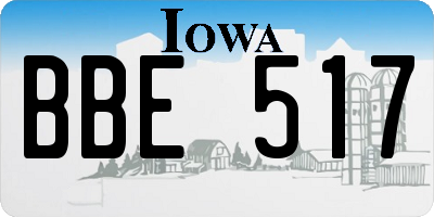 IA license plate BBE517