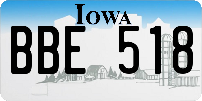 IA license plate BBE518