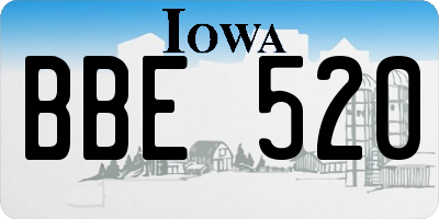 IA license plate BBE520