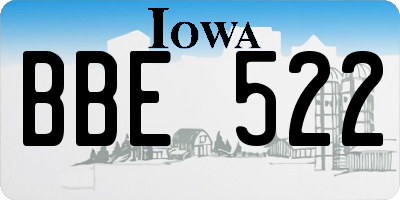 IA license plate BBE522