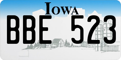IA license plate BBE523