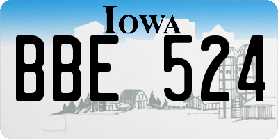 IA license plate BBE524