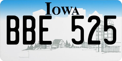 IA license plate BBE525