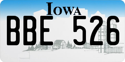 IA license plate BBE526
