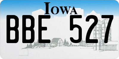 IA license plate BBE527