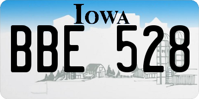 IA license plate BBE528