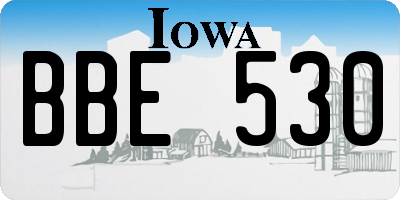 IA license plate BBE530