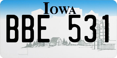 IA license plate BBE531