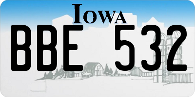 IA license plate BBE532