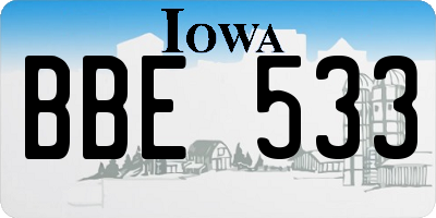 IA license plate BBE533