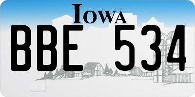 IA license plate BBE534
