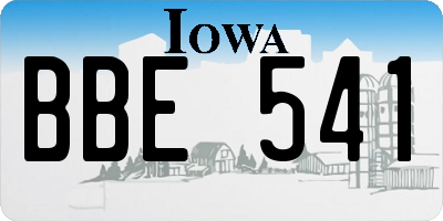 IA license plate BBE541