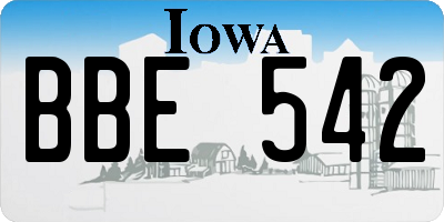 IA license plate BBE542
