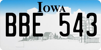IA license plate BBE543