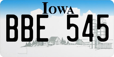 IA license plate BBE545