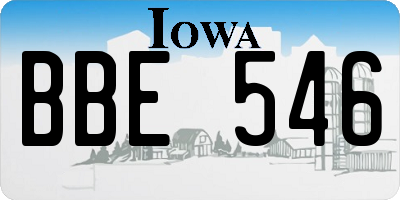 IA license plate BBE546