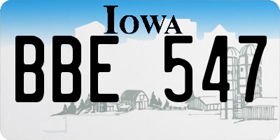 IA license plate BBE547
