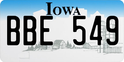 IA license plate BBE549