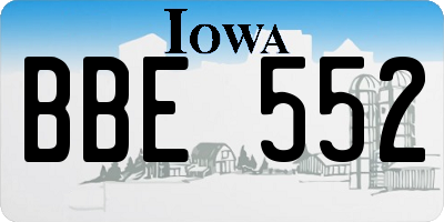 IA license plate BBE552