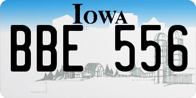IA license plate BBE556