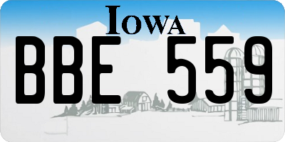 IA license plate BBE559