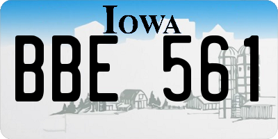IA license plate BBE561