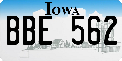 IA license plate BBE562