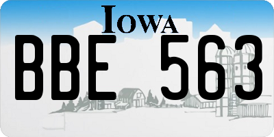 IA license plate BBE563
