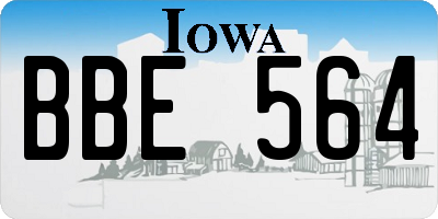 IA license plate BBE564