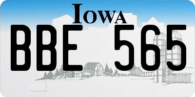IA license plate BBE565