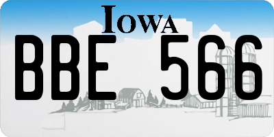 IA license plate BBE566