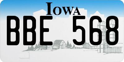 IA license plate BBE568