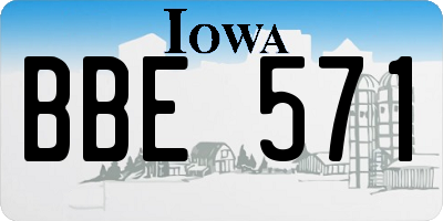 IA license plate BBE571