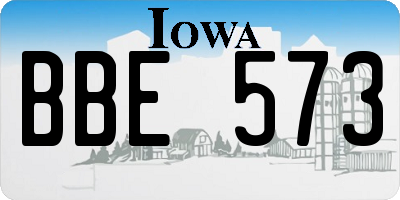 IA license plate BBE573