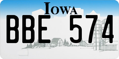 IA license plate BBE574