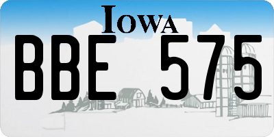 IA license plate BBE575