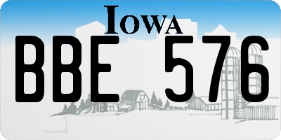 IA license plate BBE576