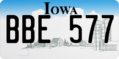 IA license plate BBE577