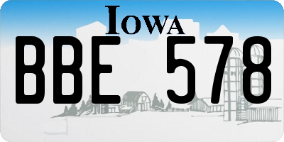 IA license plate BBE578